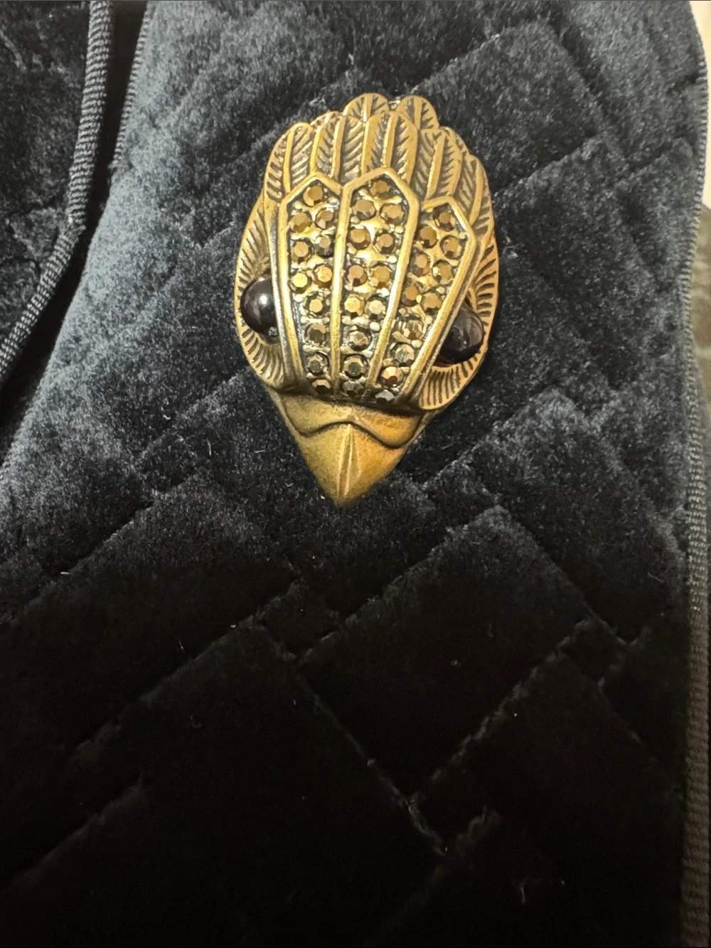NEW NEW Black Velvet Men’s Slip-On Loafers with Gold Emblem